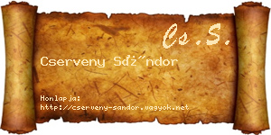 Cserveny Sándor névjegykártya