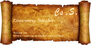 Cserveny Sándor névjegykártya