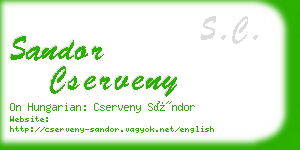 sandor cserveny business card
